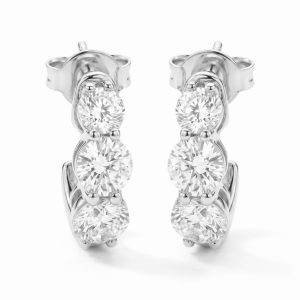 Arracadas de 2 quilates c/u de Diamantes lab en oro blanco