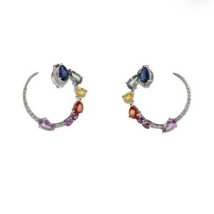 Arracadas de Diamantes con Zafiros