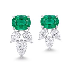 Aretes de Esmeraldas con 3 diamantes cada una