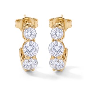 Arracadas de 2 quilates c/u de Diamantes lab en oro amarillo
