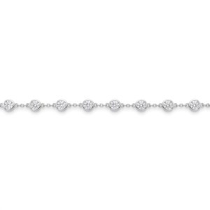 Pulsera de Diamante Lab 4 Quilates en Oro Blanco 14k