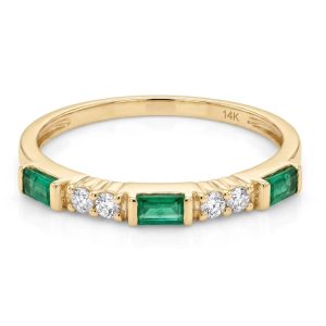 Anillo de Esmeralda baguette