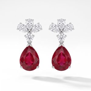 Aretes de Rubí Forma de Gota