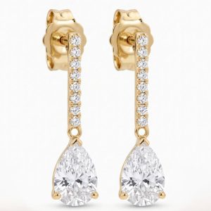 Aretes de diamante de .25 c/u natural (pequeños)
