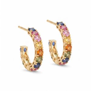 Aretes de zafiros de colores