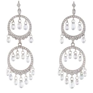Aretes de zafiros briolette y diamantes naturales