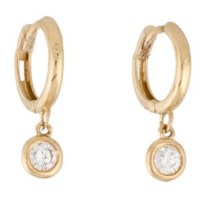 Arracaditas de oro con diamantes
