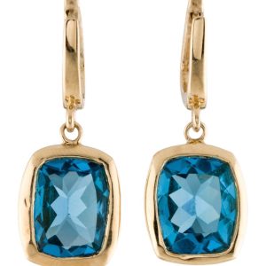 Aretes biselados London Blue Topaz