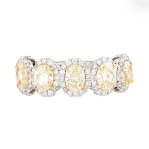 Churumbela de diamantes canario corte óvalo y diamantes naturales