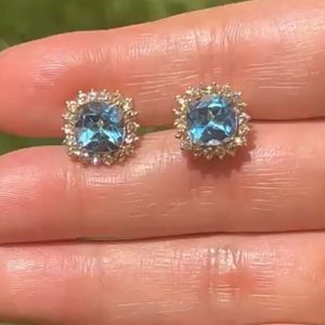 Aretes de London Blue Topaz