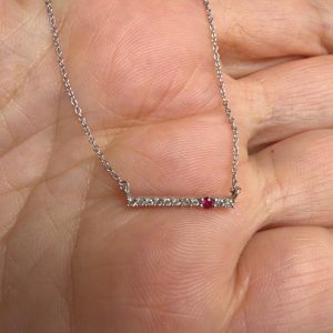 Barrita de diamantitos con rubí
