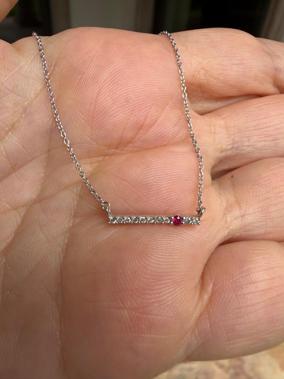 Barrita de diamantitos con rubí